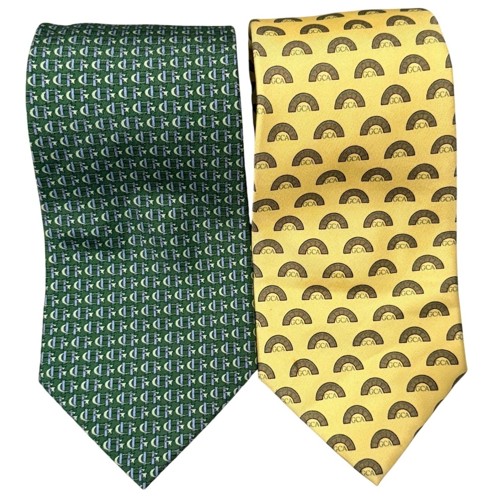 NWOT Vineyard Vines‎ Silk Ties Custom Collection Lot Of 2 Green Yellow Men's